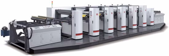 紙、フィルム、ビニール袋、不織布用の高速ナローウェブ多色ロールツーロールフレキソ印刷機